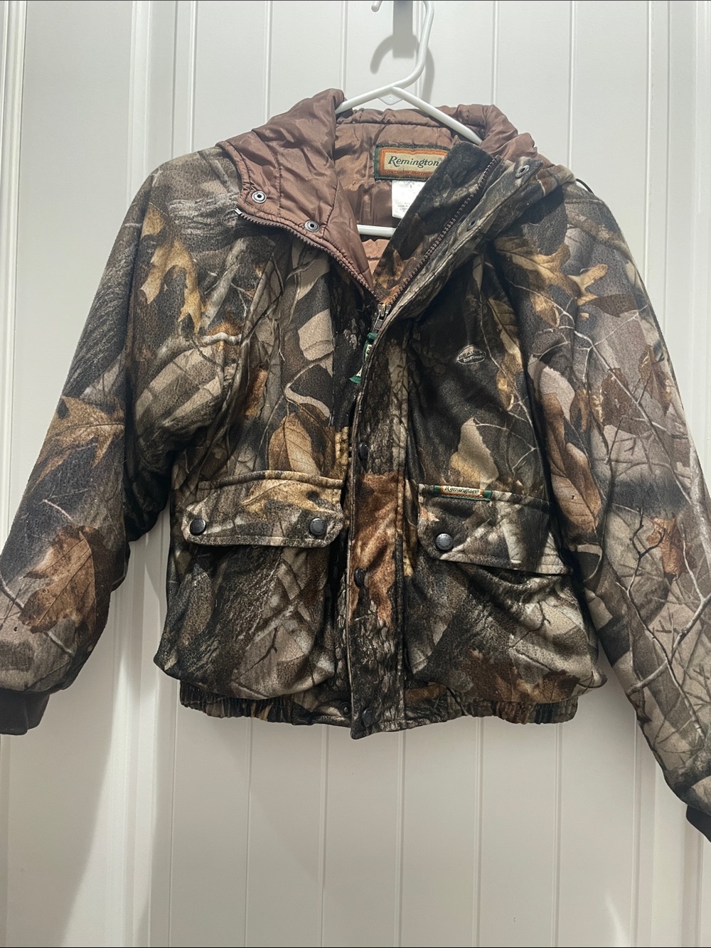 Remington Kids' Brown Camo Hooded Puffer Jacket